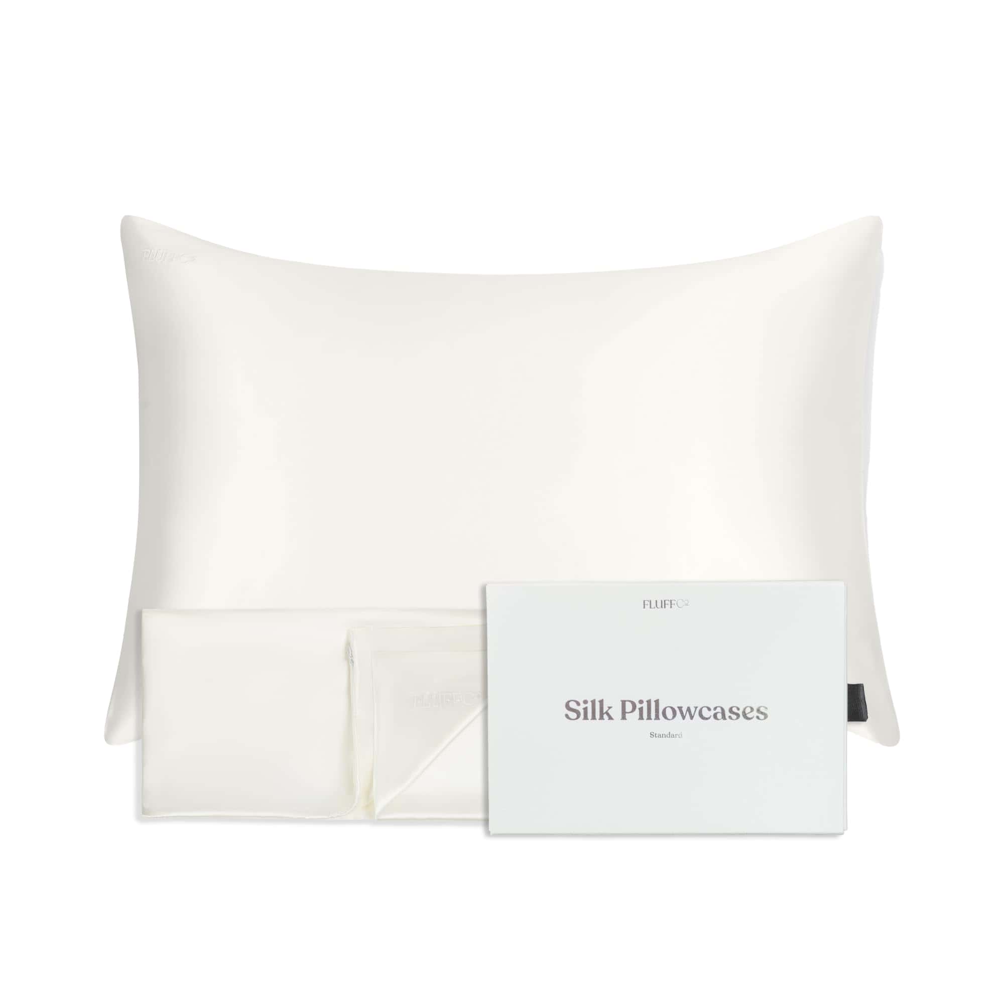 Funda de Almohada de Seda 100% Pura de -Blanco