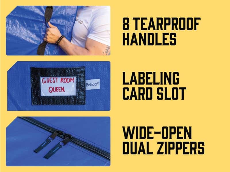 Bolsas de colchón para mudanzas con 8 asas - Tamaño Queen - - Imagen 9