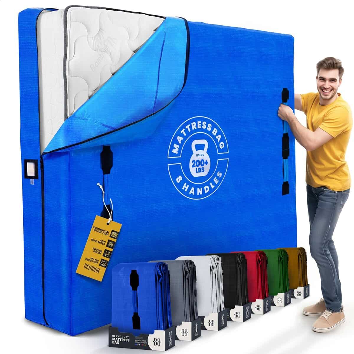 Bolsas de colchón para mudanzas con 8 asas - Tamaño Queen -