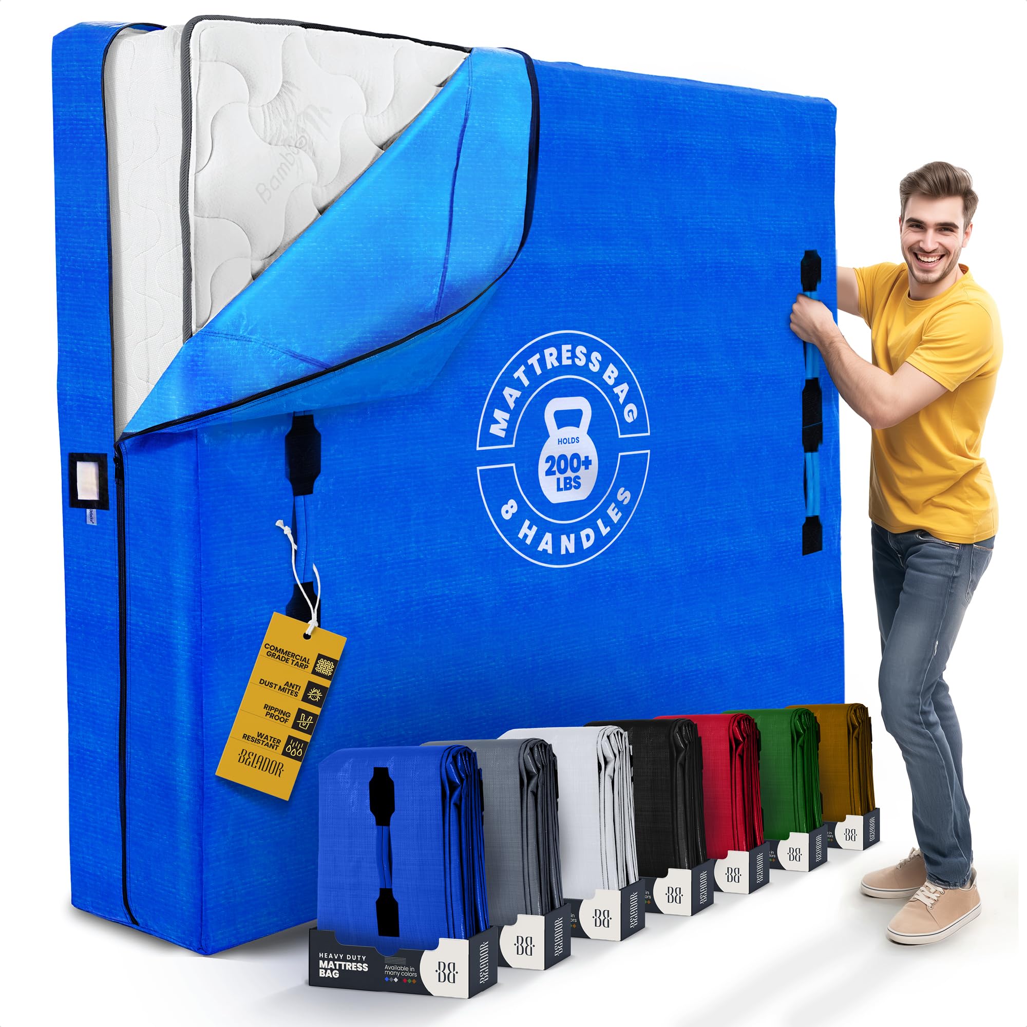 Bolsas para Colchón para Mudanzas con 8 Asas - -Azul