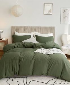 VClife Modern Army Green Duvet Cover Queen Comforter Cover