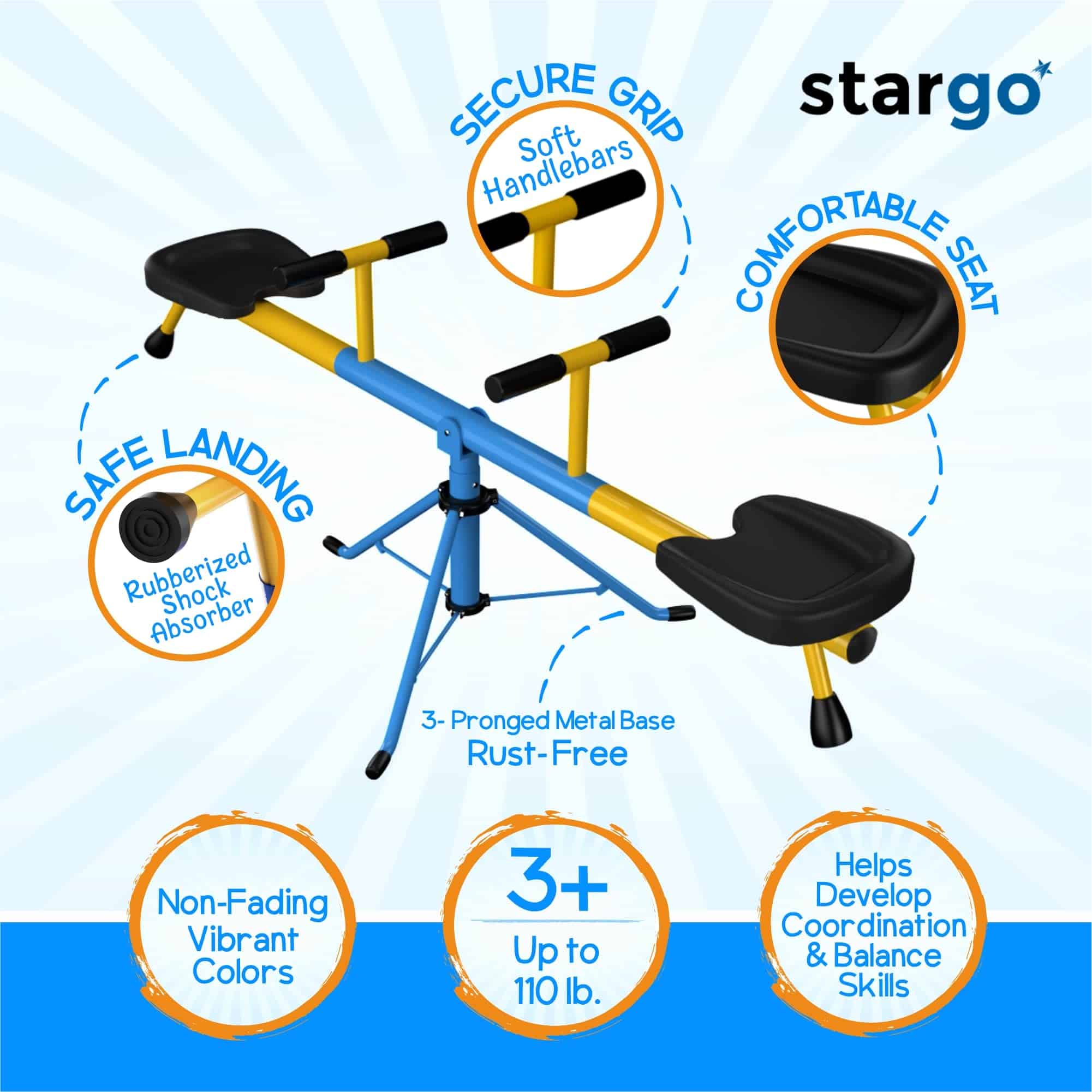 Columpio Giratorio Teeter Totter para Interior para Niños - Imagen 6