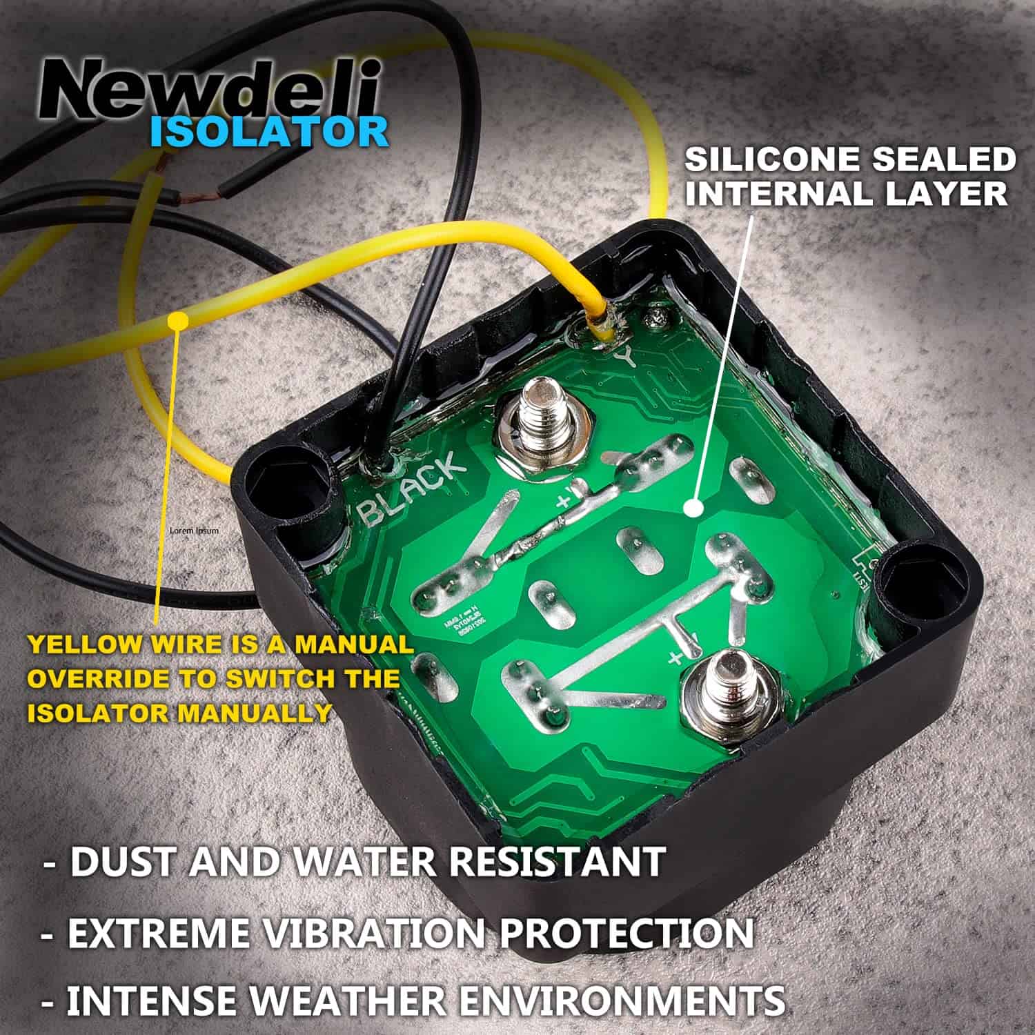 Kit de Aislador de Batería Dual Newdeli, Relé de 12V 140 - Imagen 5