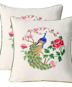 Set de 2 Fundas de Cojín Decorativas Bordadas Pilmandu para