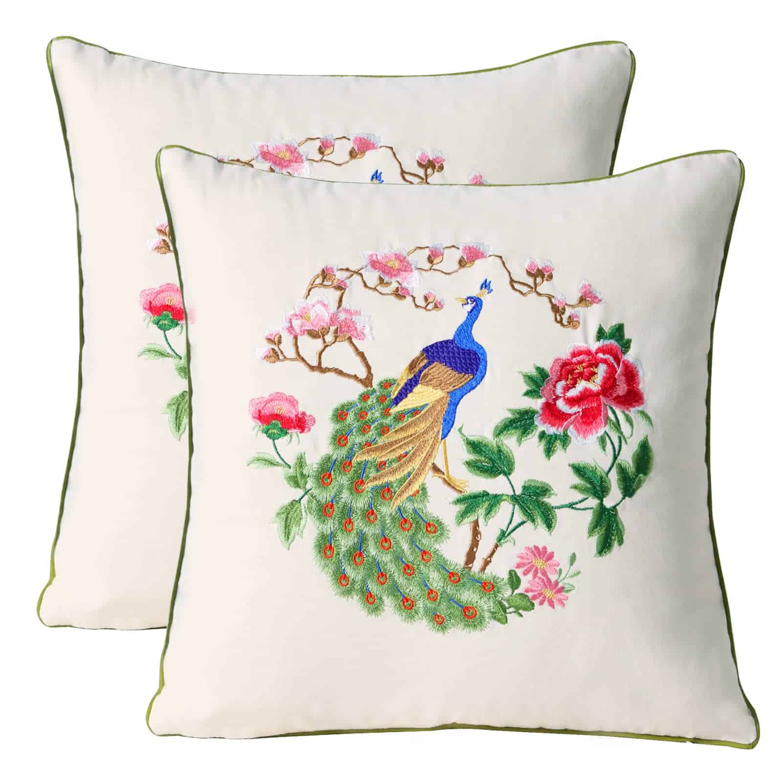 Set de 2 Fundas de Cojín Decorativas Bordadas Pilmandu para