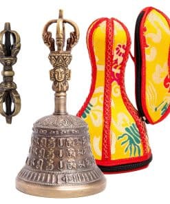 Juego de Campana Grande y Dorje de Bronce para Meditación