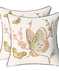 Set de 2 Fundas de Almohada Decorativas -Mariposa Marrón