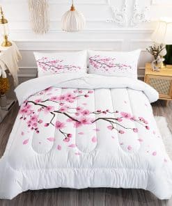 Juego de Edredón de Ramas de Flores de Cerezo Sakura