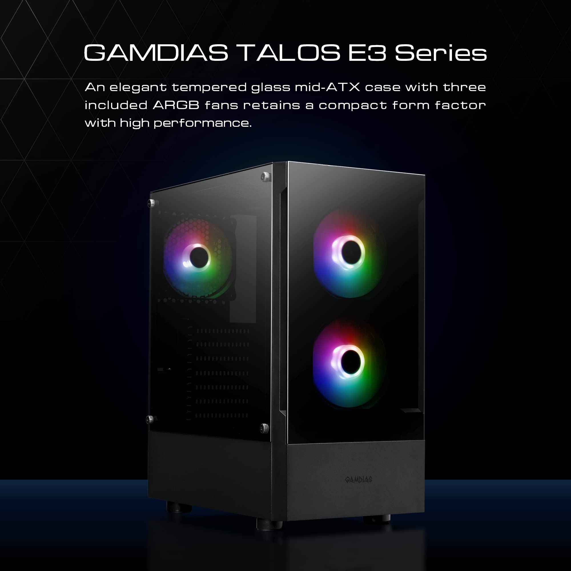 Gamdias Caja de Computadora ATX Mid Tower para Gaming RGB - Imagen 3