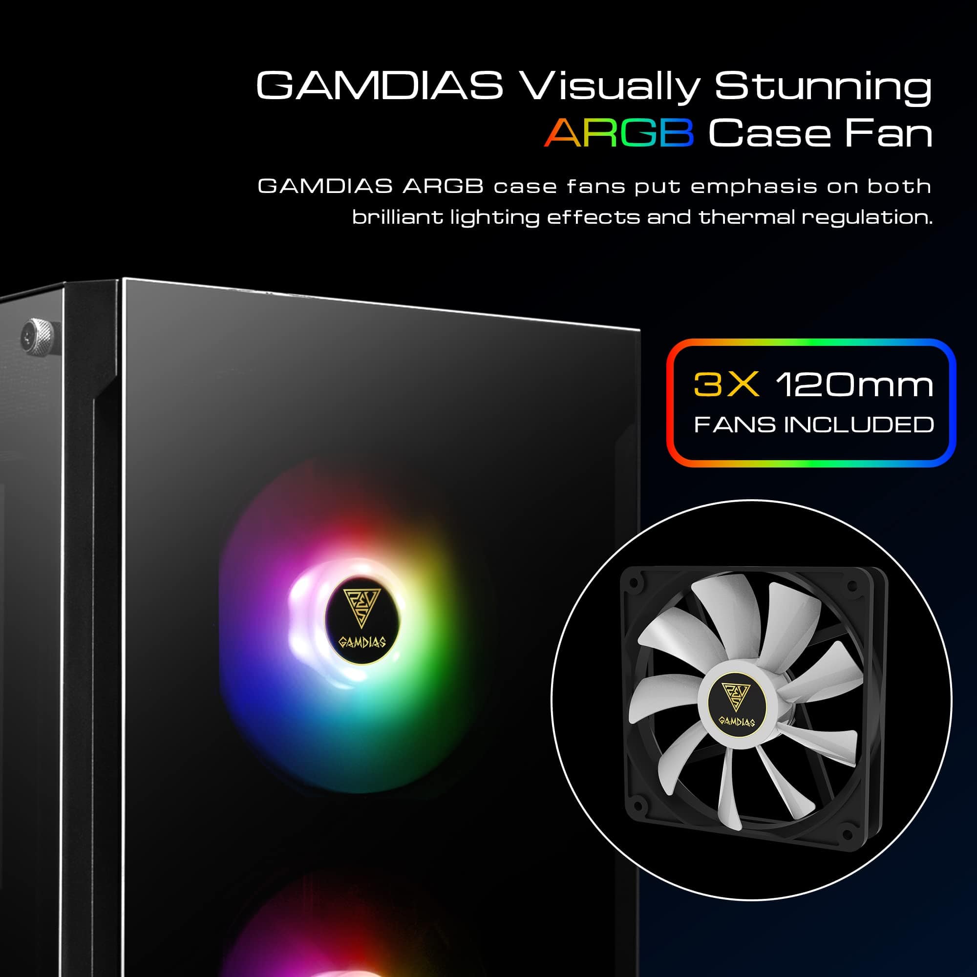 Gamdias Caja de Computadora ATX Mid Tower para Gaming RGB - Imagen 5