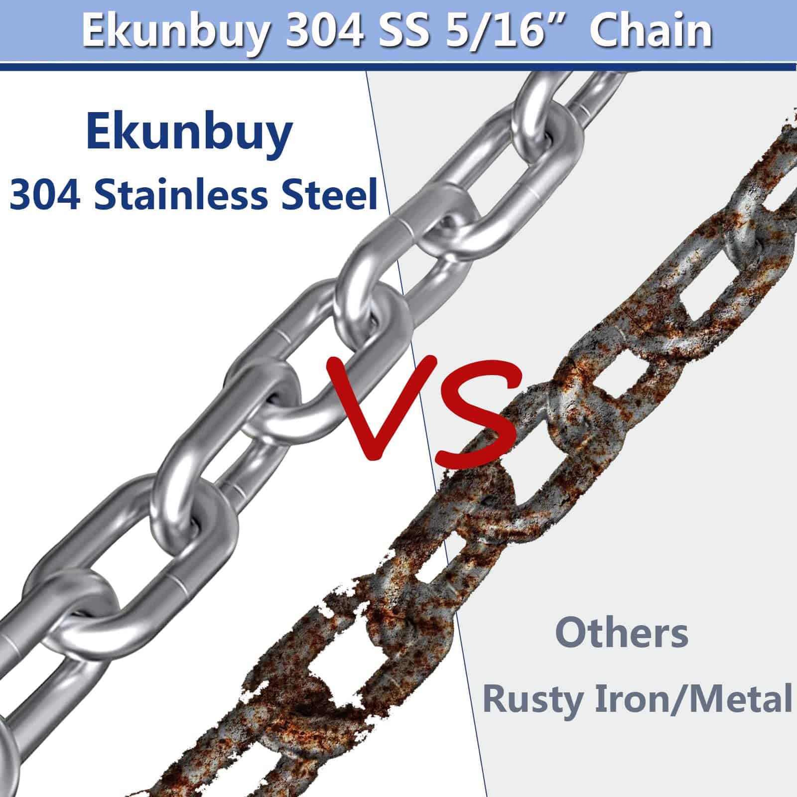 Cadena de Acero Inoxidable, Ekunbuy Cadena de Acero - Imagen 4