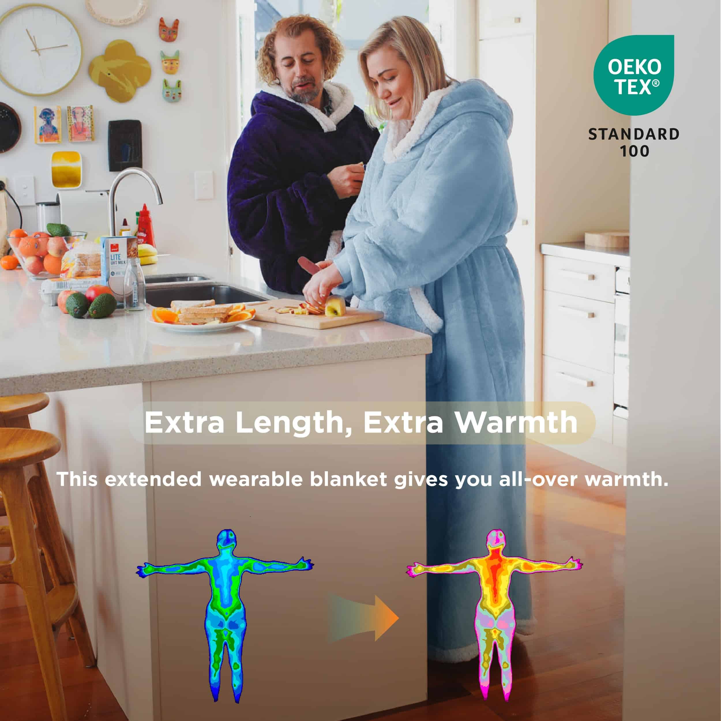 Manta con Capucha Wearable Bedsure, Cozy Manta Larga con - Imagen 5