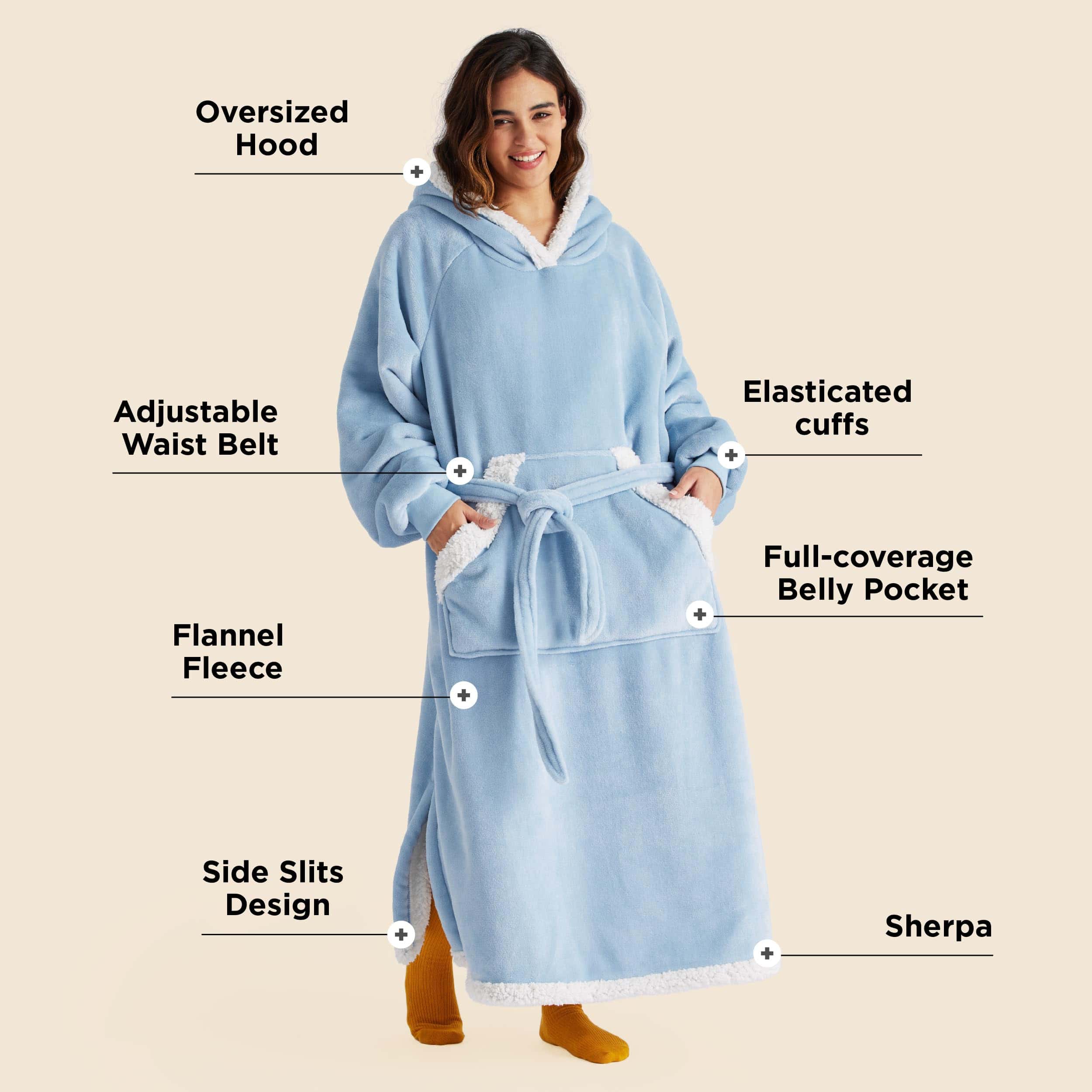 Manta con Capucha Wearable Bedsure, Cozy Manta Larga con - Imagen 3