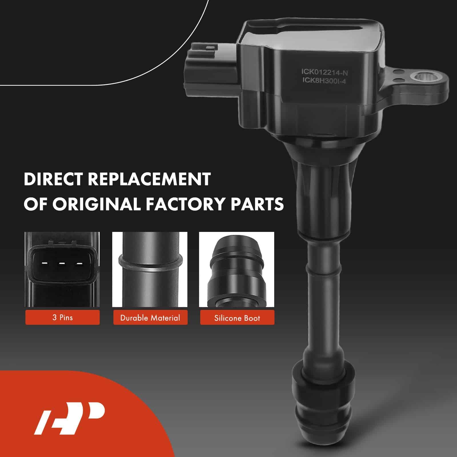 Conjunto de 4 bobinas de encendido (Negro) y bujías de - Imagen 4