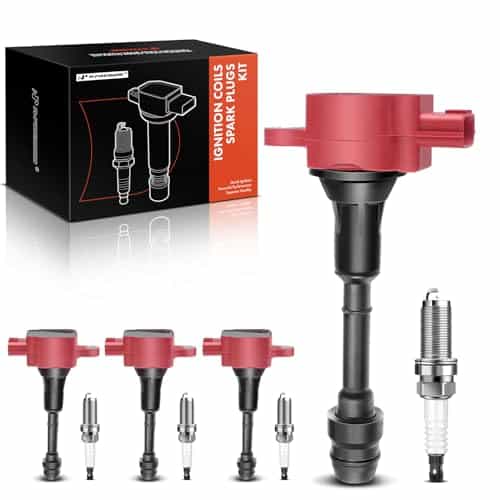 Conjunto de 4 bobinas de encendido (Rojo) y bujías de