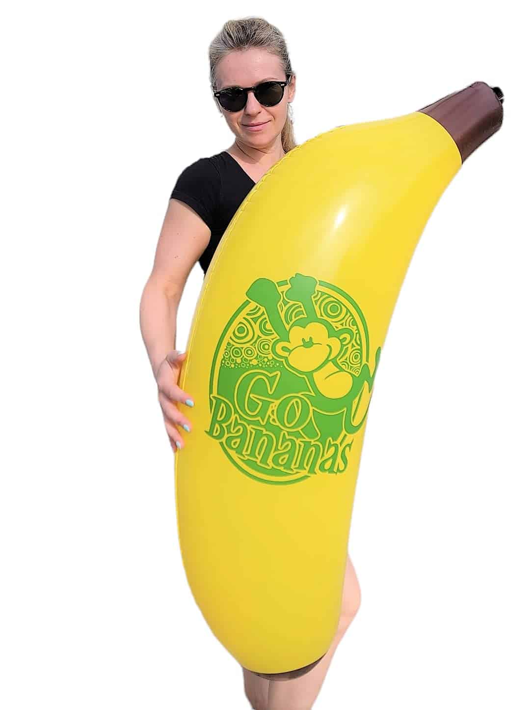 Paquete de 12 Plátanos Inflables Amarillos (46") de Vinilo. - Imagen 3
