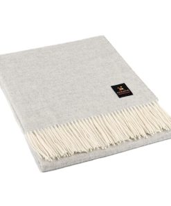 Manta de Lana de Alpaca Junin Pride Tejida -Gris Perla