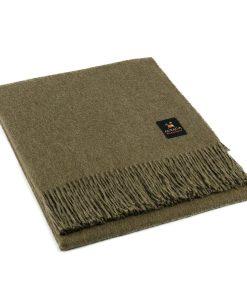 Manta de Lana de Alpaca Junin Pride Tejida -Verde Hoja