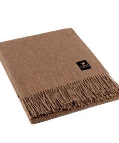 Manta de Lana de Alpaca Junin Pride Tejida -Canela