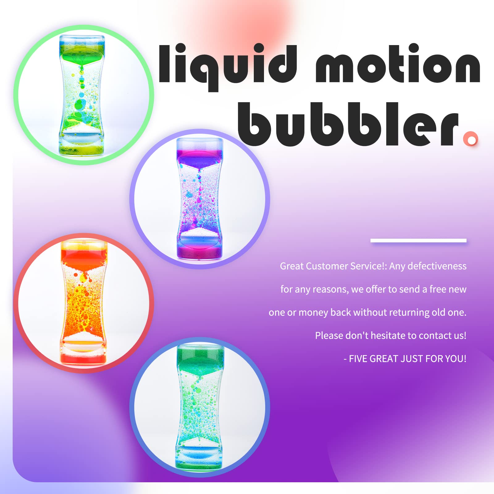 OCTTN Liquid Motion Bubbler Timer Juguetes Sensoriales para - Imagen 8