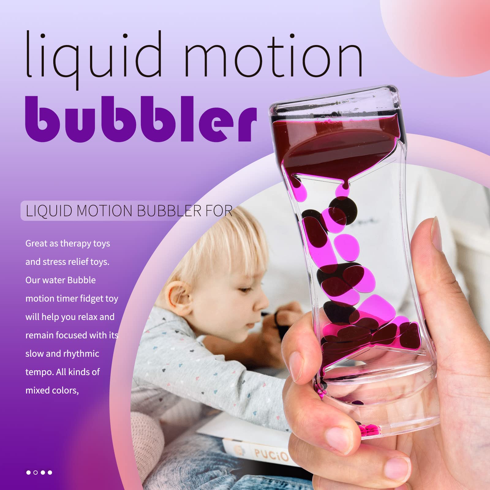 OCTTN Liquid Motion Bubbler Timer Juguetes Sensoriales para - Imagen 4