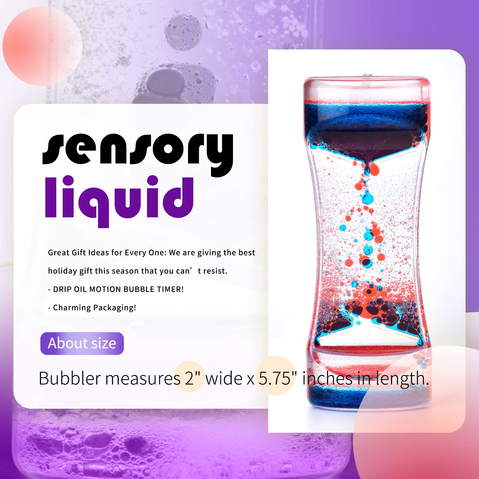 OCTTN Liquid Motion Bubbler Timer Juguetes Sensoriales para - Imagen 6