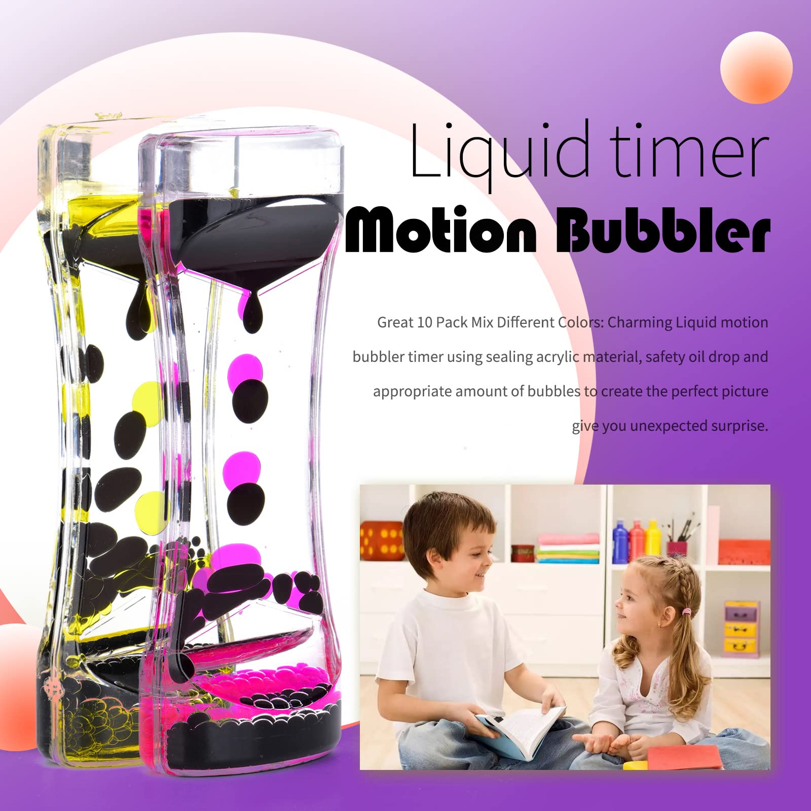 OCTTN Liquid Motion Bubbler Timer Juguetes Sensoriales para - Imagen 5