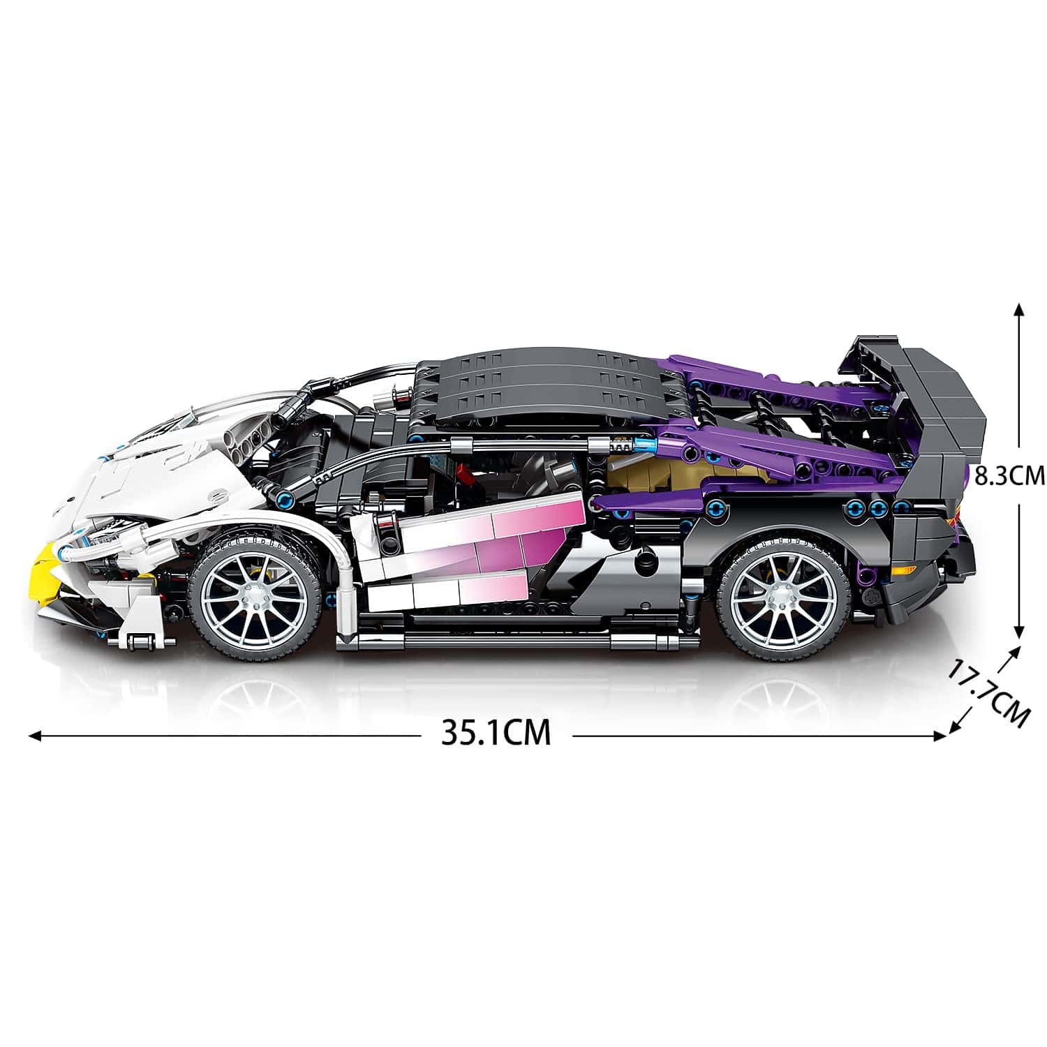 NEWRICE Super Sports Car Building Blocks Toys Adults,1:14 - Imagen 7