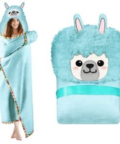 Manta con capucha wearable de llama para adultos - Súper