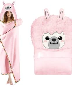 Manta con Capucha Portátil de Llama para Adultos - Súper