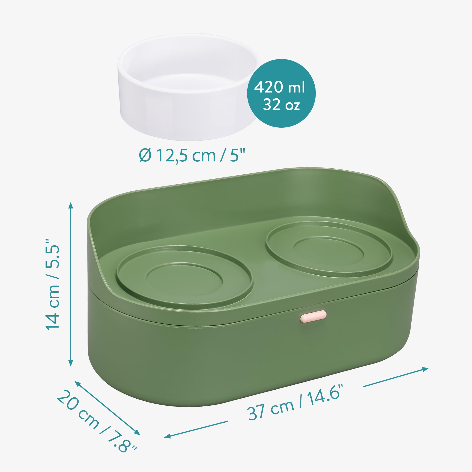 Estación de Alimentación para Mascotas Navaris con 2 - Imagen 6