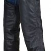 Chaps de Cuero para Motocicleta en Negro para Hombres y
