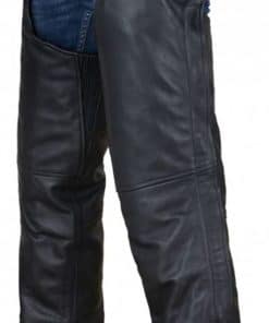 Chaps de Cuero para Motocicleta en Negro para Hombres y