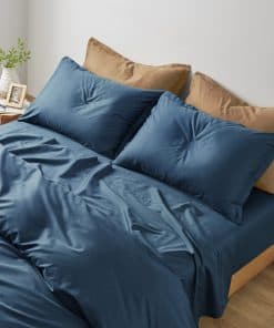 Juego de sábanas de color sólido de lujo de 400 hilos de