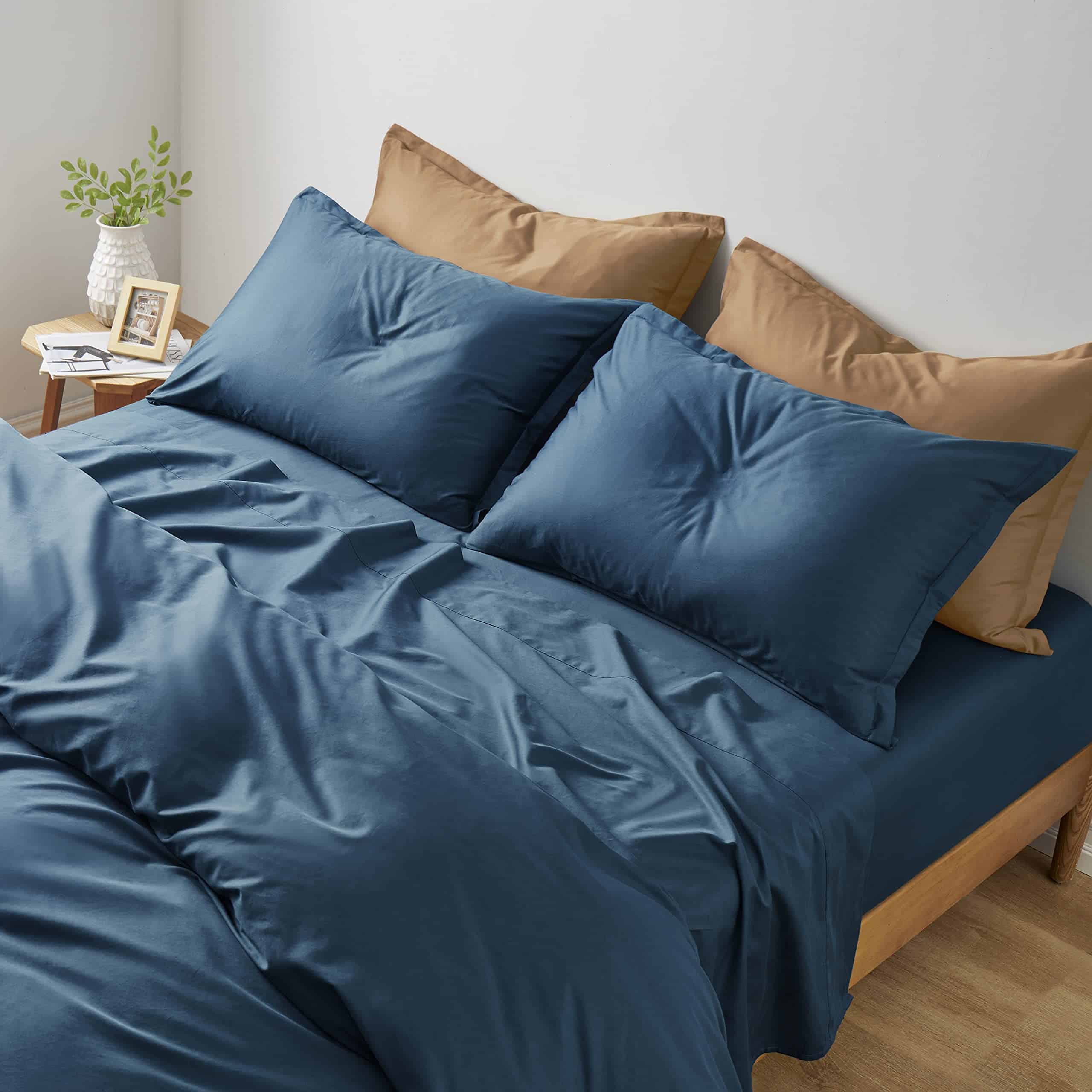 Juego de sábanas de color sólido Eikei Luxury Bedding de