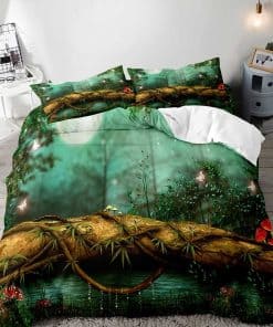 Juego de Funda Nórdica Verde LUVIVIHOME 3 Piezas para Cama