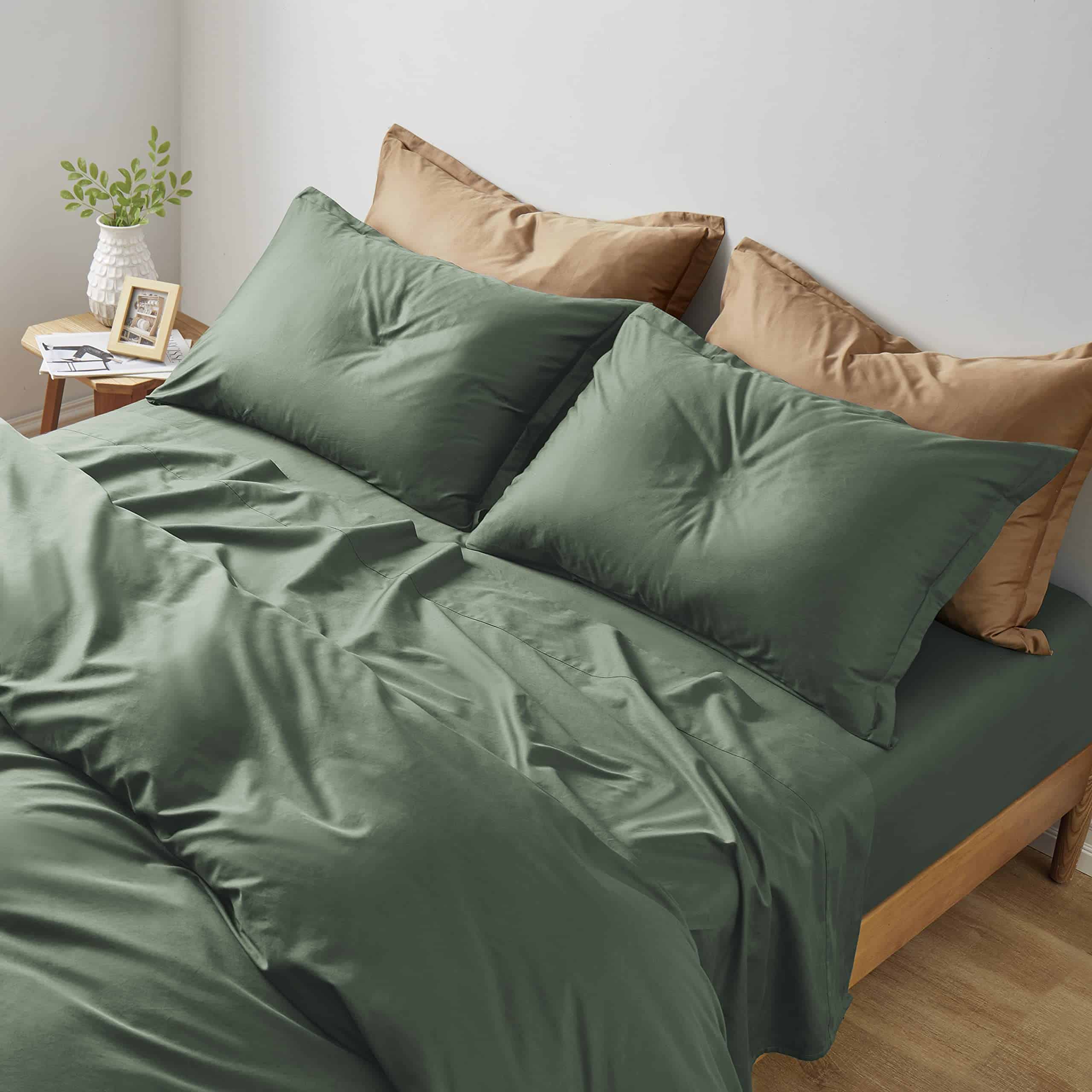 Juego de sábanas de color sólido Eikei Luxury 400 hilos de