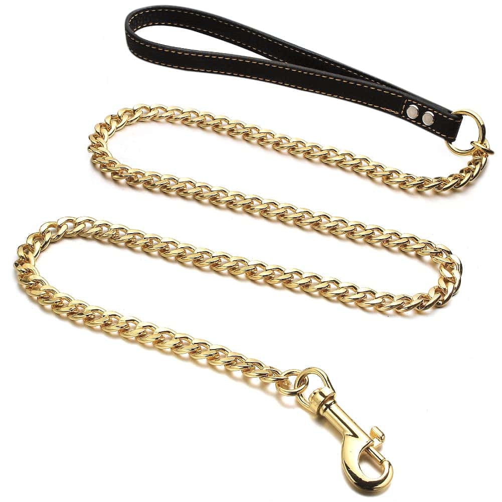 Correa de perro de oro RUMYPET 11MM de metal resistente con - Imagen 6