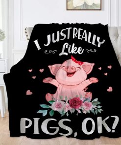 Manta Suave de Cama I Just Really Like Pigs Ok - Manta de