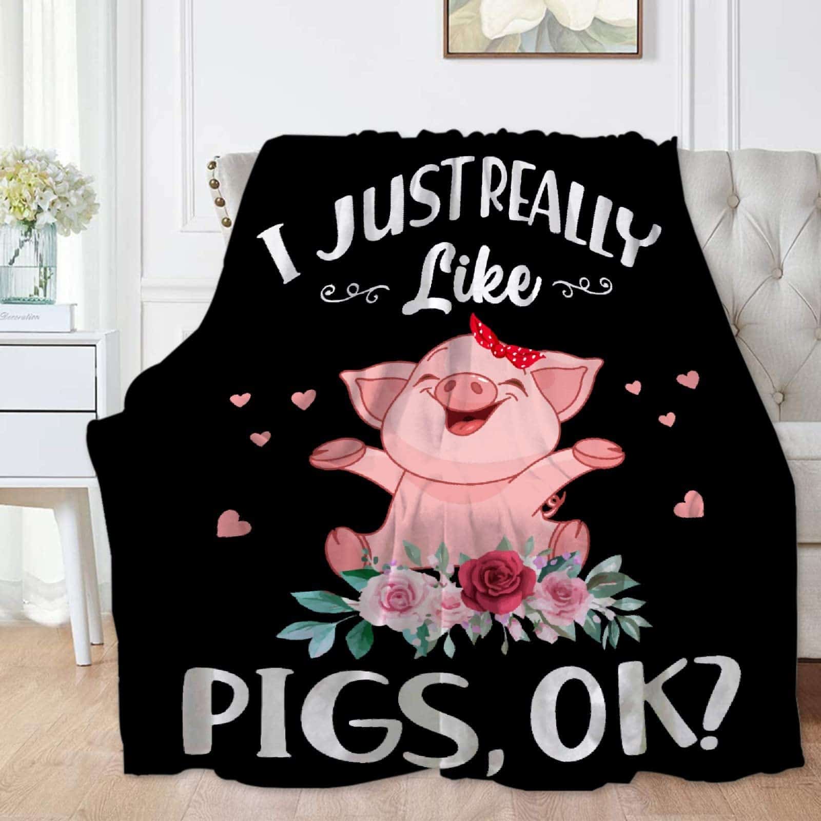 Manta Suave de Cama I Just Really Like Pigs Ok - Manta de