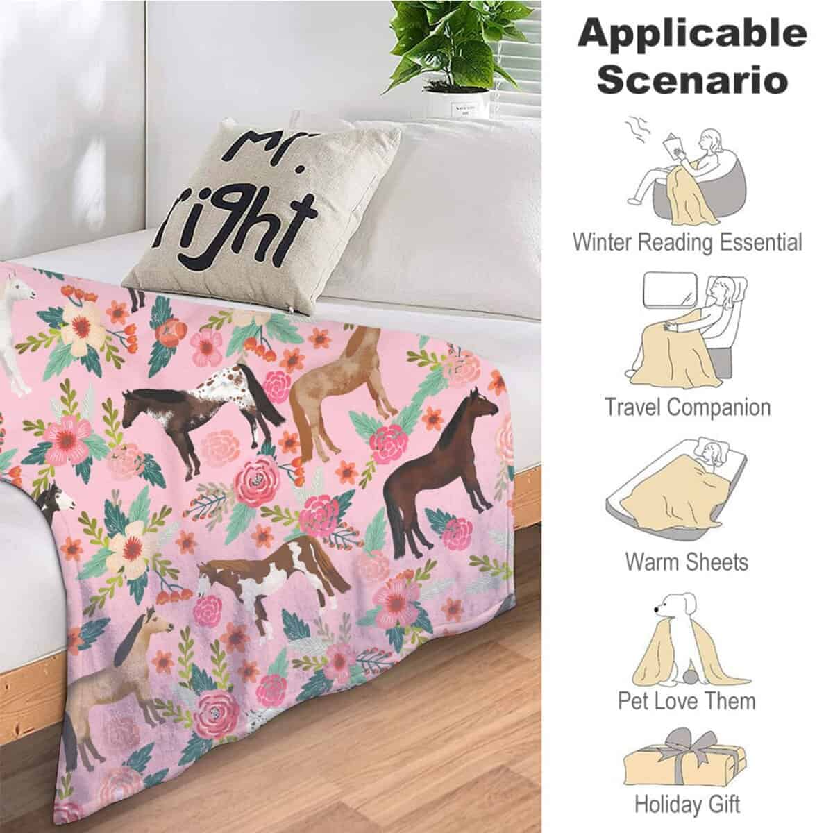 Manta de Caballo Regalos para Niñas Mujeres Caballos - Imagen 6
