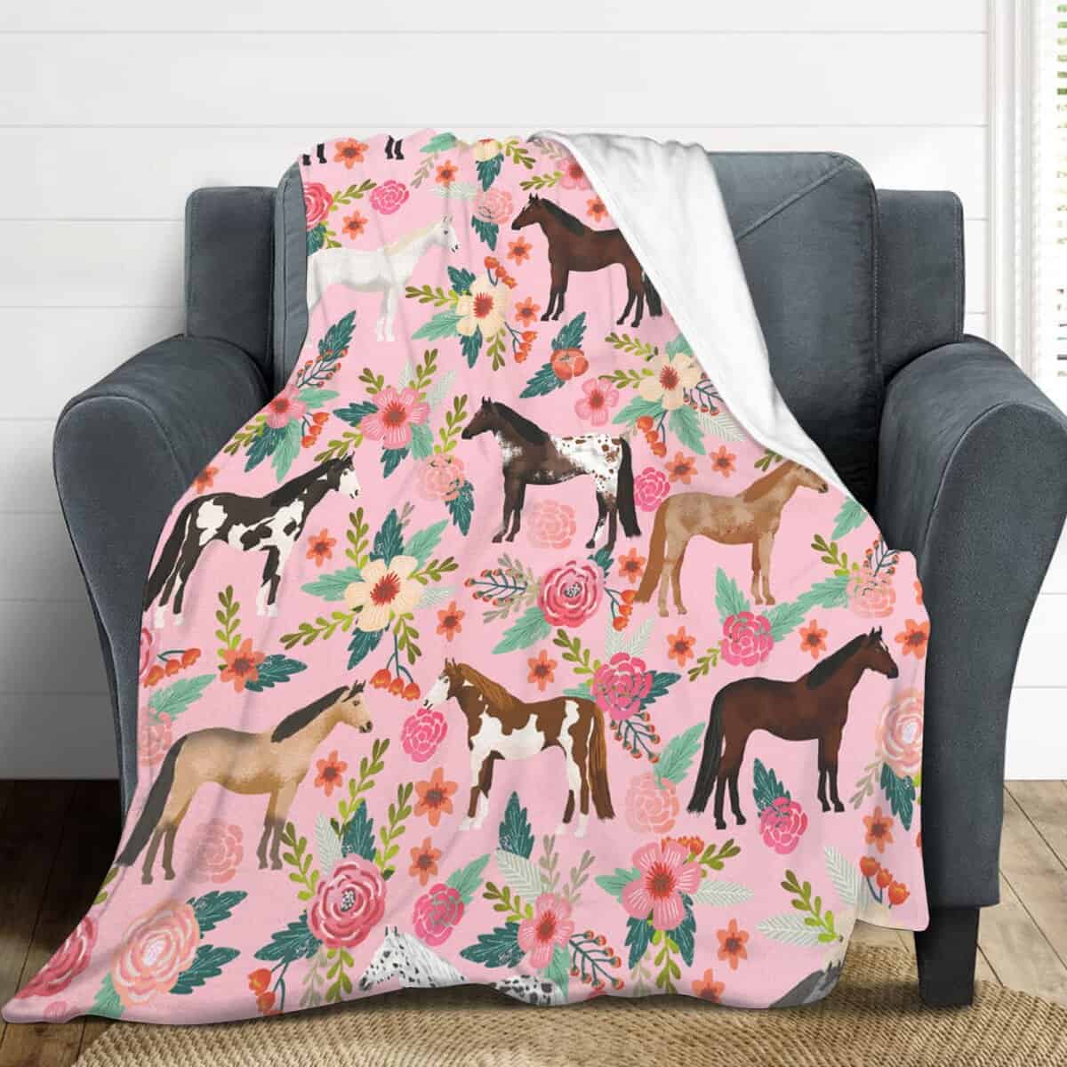 Manta de Caballo Regalos para Niñas Mujeres Caballos - Imagen 5