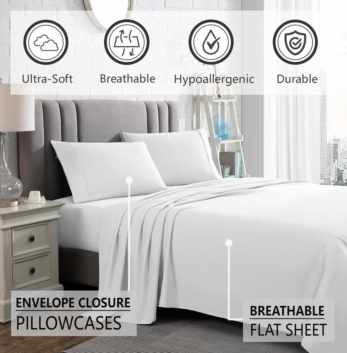 American Home Collection - Juego de sábanas King - Bolsillo - Imagen 6