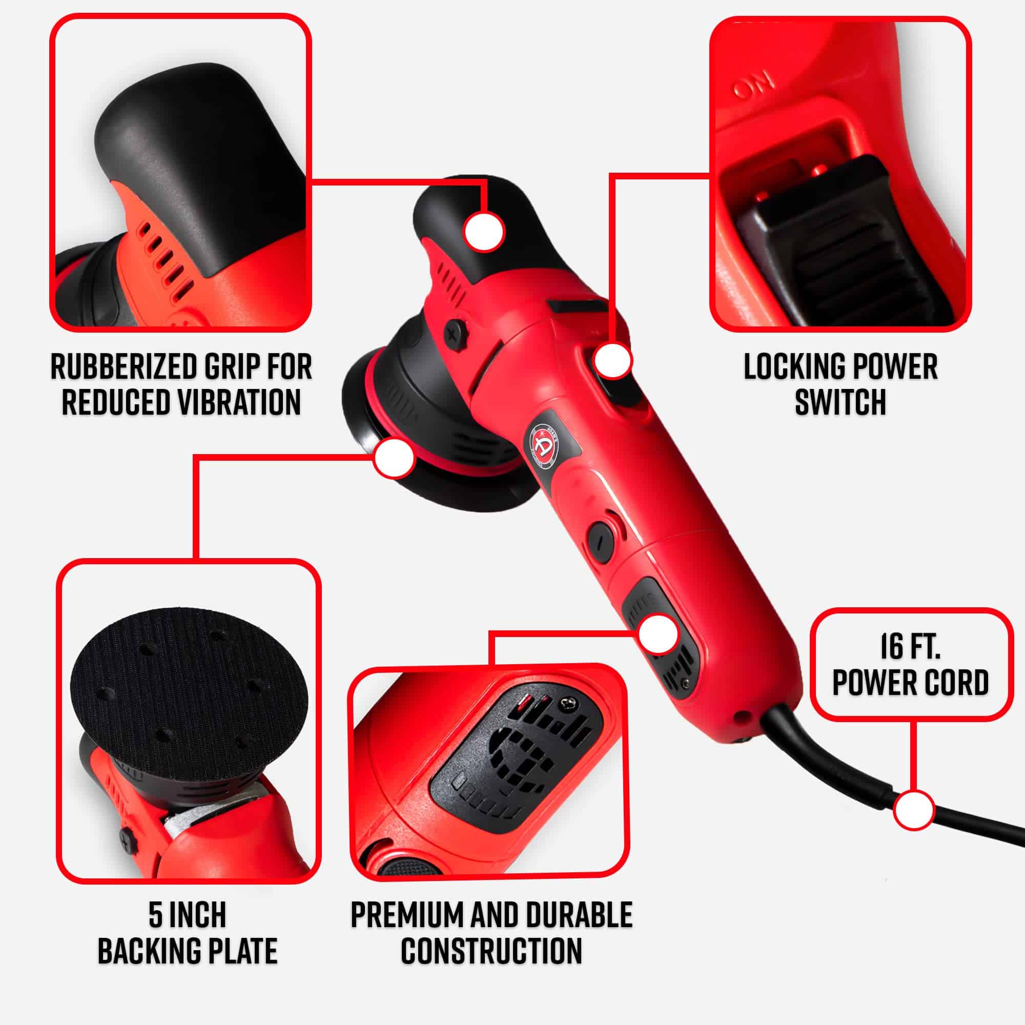 Pulidora de Coche de Doble Acción de 9mm de Adam's Polishes - Imagen 3