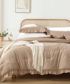 Juego de Edredón con Volantes para Cama Queen JANZAA 3PCS