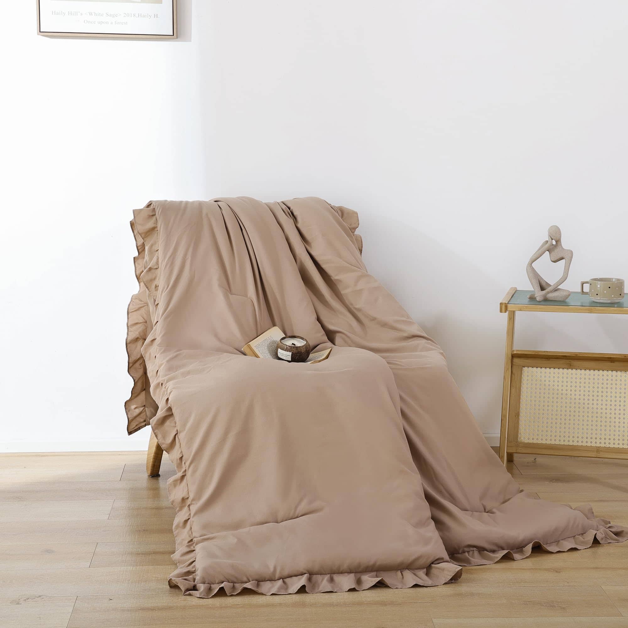 Juego de Edredón con Volantes para Cama Queen JANZAA 3PCS - Imagen 6