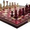 Hermoso Juego de Ajedrez de Madera Hecho a Mano -Rojo