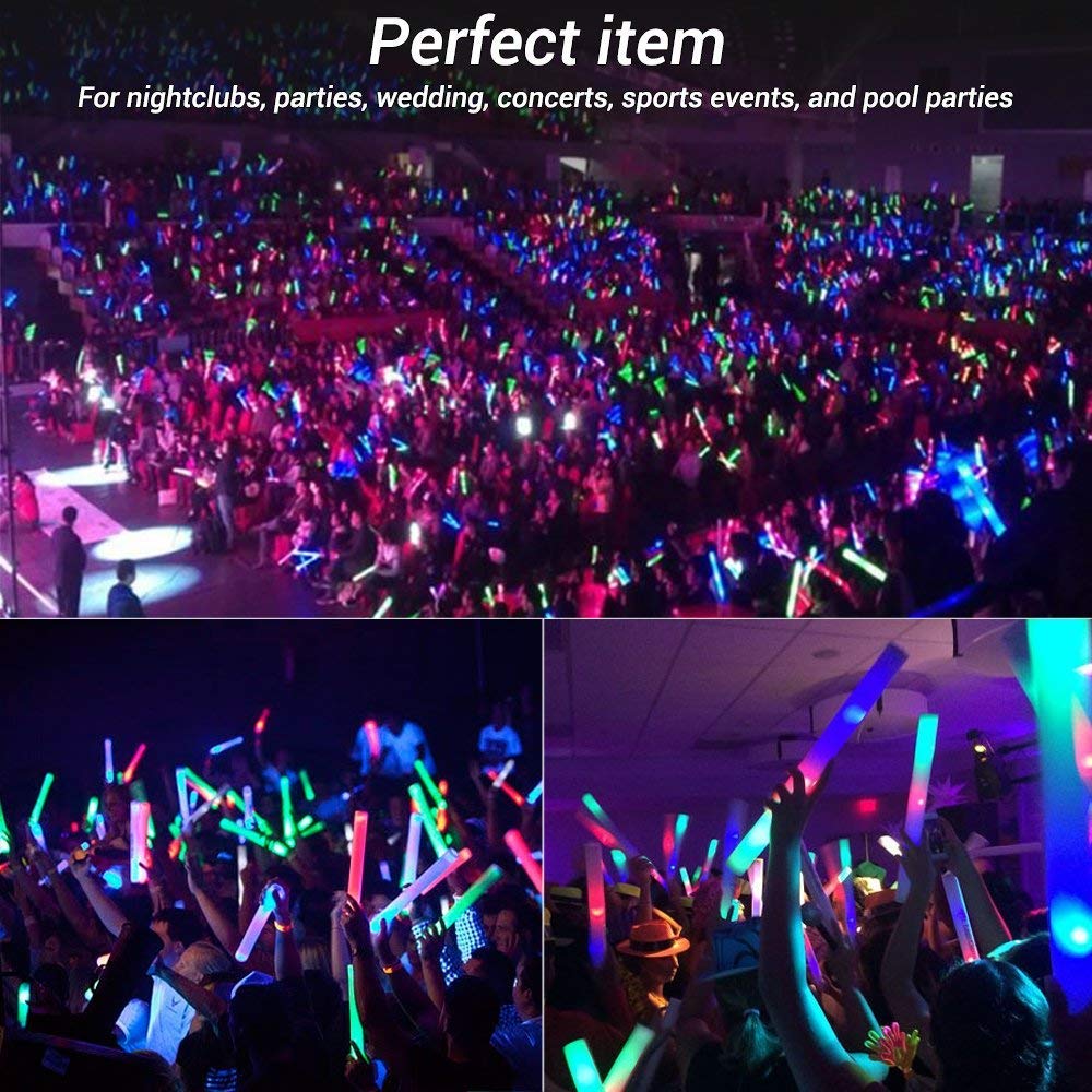 Glow Stick Bulk 102PCS Led Foam Glow Sticks - Palos de - Imagen 8