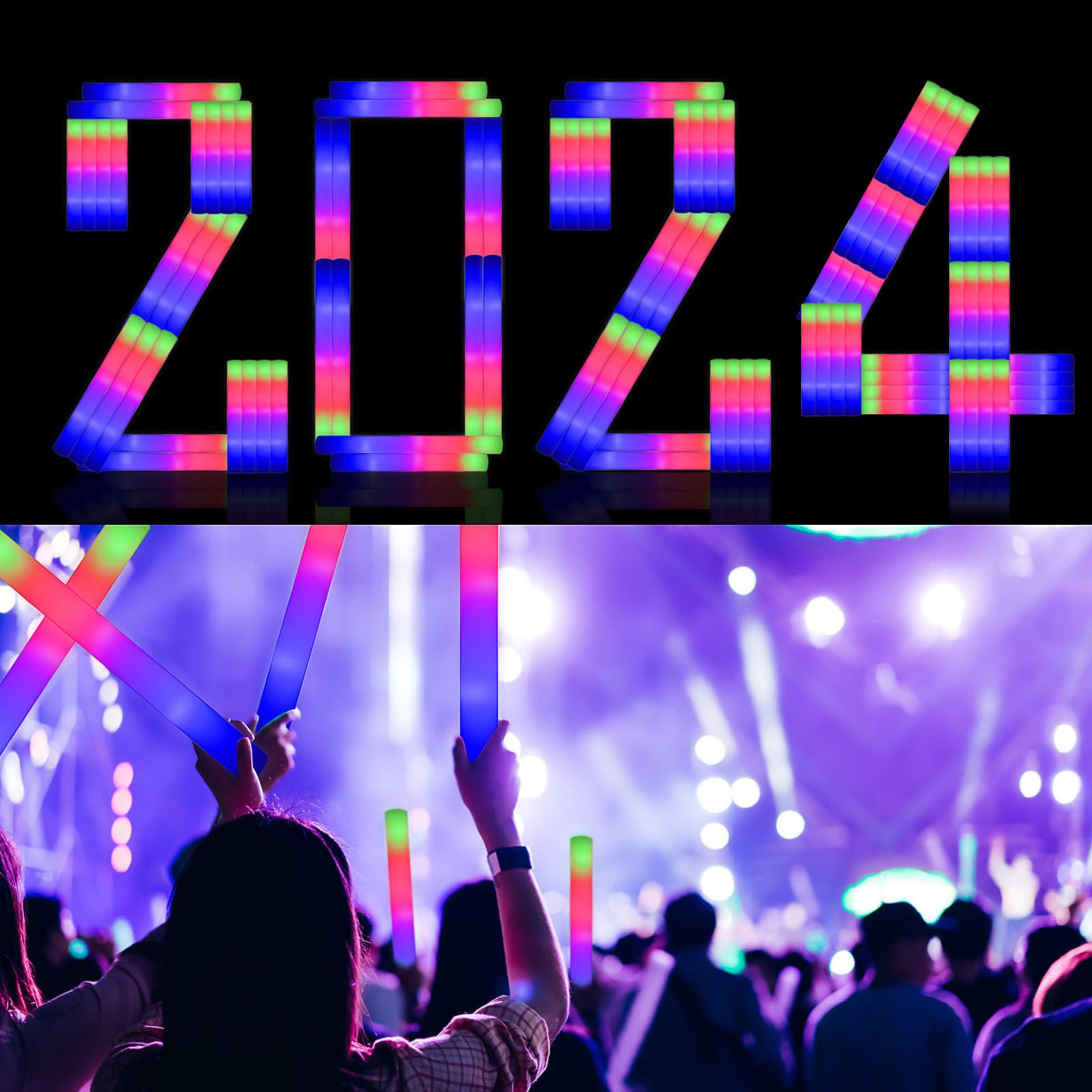 Glow Stick Bulk 102PCS Led Foam Glow Sticks - Palos de - Imagen 7