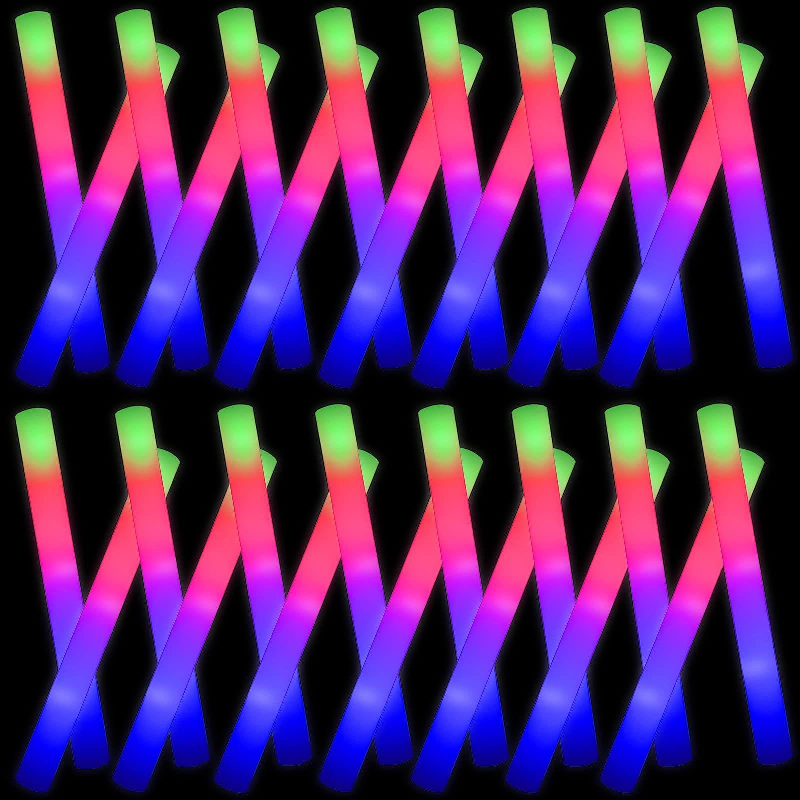Glow Stick Bulk 102PCS Led Foam Glow Sticks - Palos de